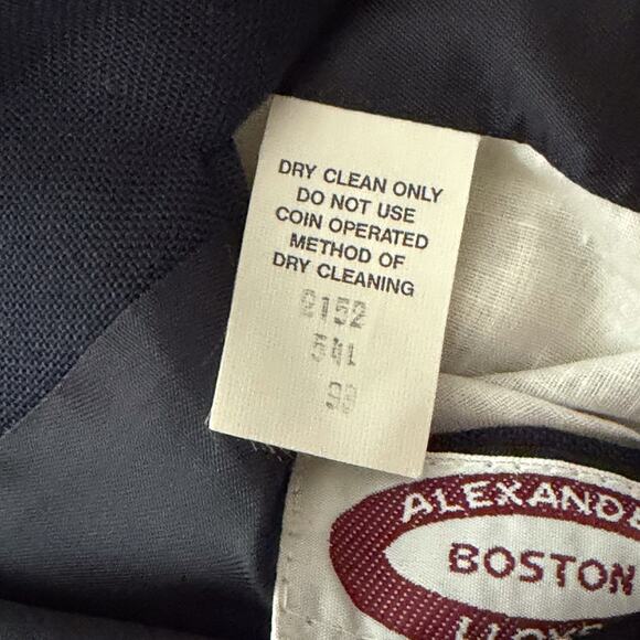 Vtg Alexander Lloyd Boston Navy Blazer Mens 44L Hopsack USA Gold Buttons Preppy - Picture 10 of 10